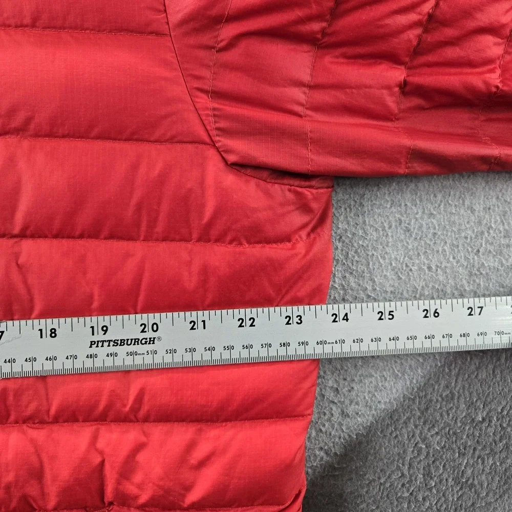 Patagonia Men Jacket L Red Goose Down Sweater Puffer Zipper 800 Fill  READ
